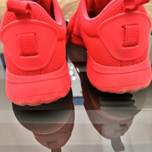 Adidas athletic shoes used, bright red-orange, size 41.5