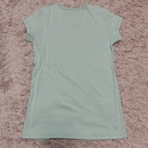 Benetton T-shirt with Glitter Details Like New, Turquoise, Age 8