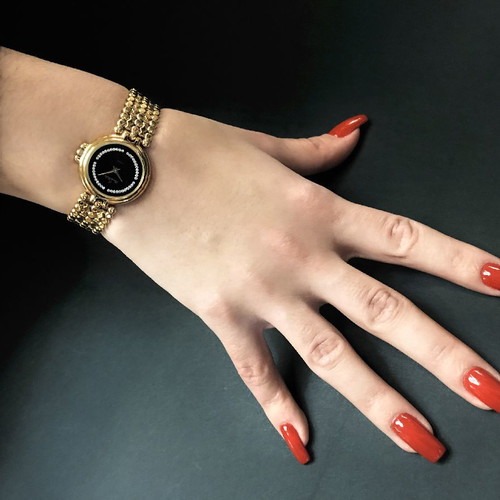 Paris jewelry watch new with crystals and 18k gold plating