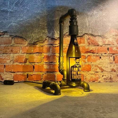 Industrial style desk lamp new with Breaking Bad beer bottle