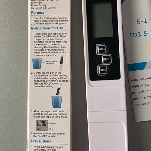 Water Quality and Hardness Meter Portable New