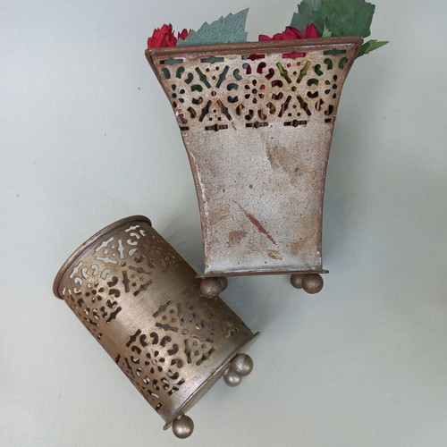 Decorative set Cache-pot and candle holder by Sia like new