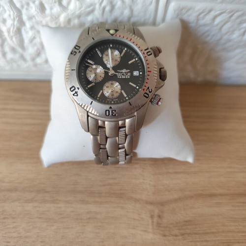 Sector 450 vintage chronograph quartz watch used, black and silver