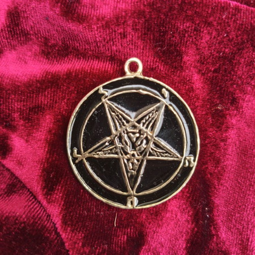 Sigil of Baphomet like new, silver and enamel