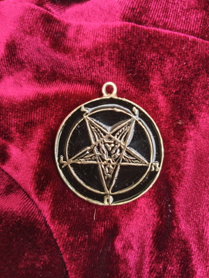 Sigil of Baphomet like new, silver and enamel
