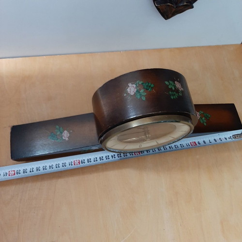 Hermle Vintage Mantel Clock Wooden, Like New, 1950s West Germany