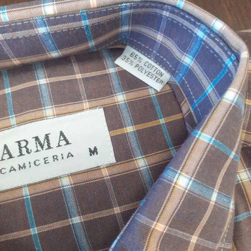 Arma men's short-sleeve checked shirt new, size M, brown multicolor