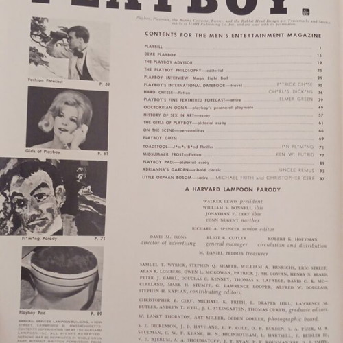Playboy magazine No 1, 1966