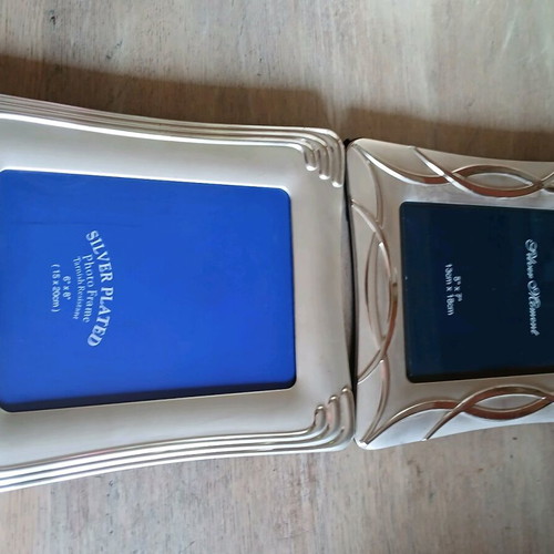 Silver plated photo frames used, vintage pack of two