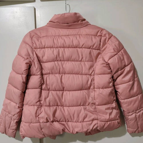 Zara Girl pink puffer jacket with fleece lining used, kids