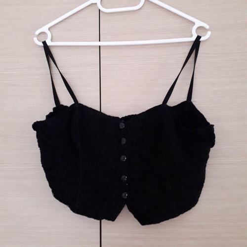 Bustier top black used, size XL