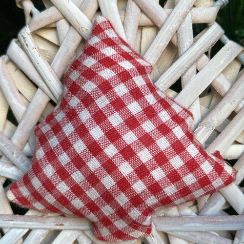 Wooden tree ornament new with white fabric tree
