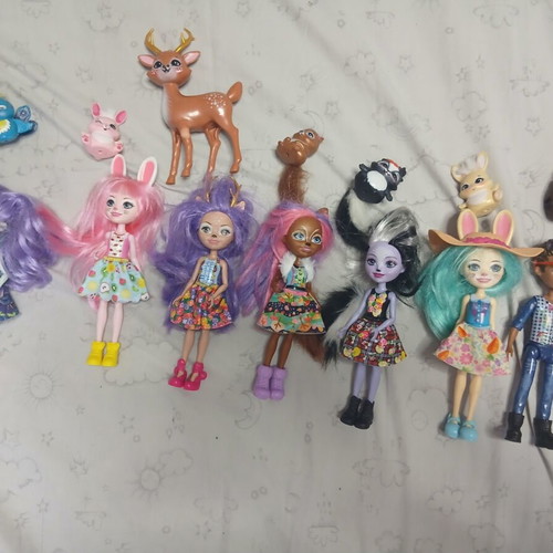 Enchantimals set of 7 dolls with 7 animals