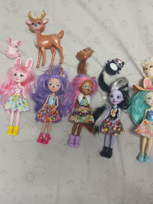 Enchantimals set of 7 dolls with 7 animals