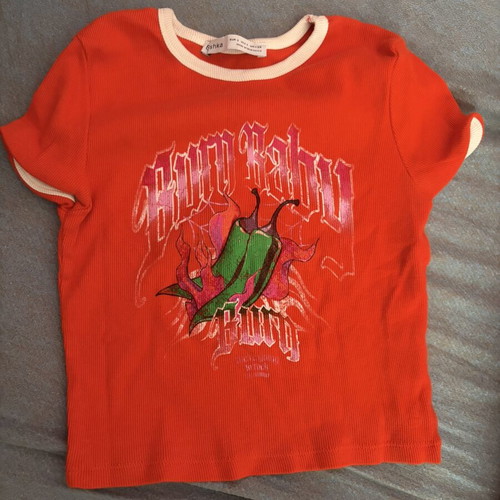 Bershka crop top like new, red and green, size S