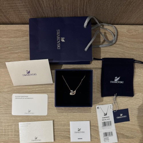 Swarovski Rose Gold Swan Necklace New