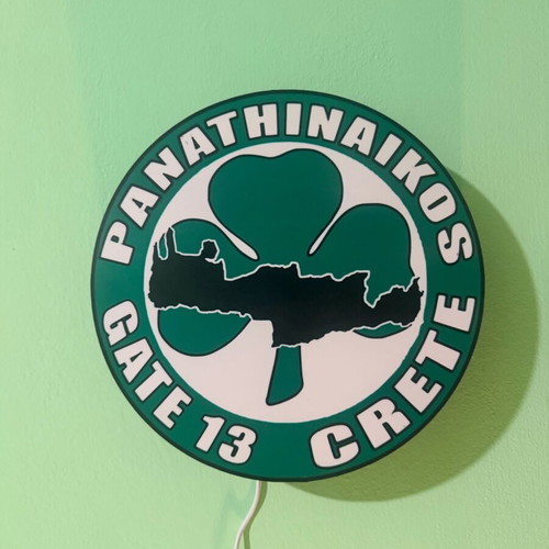 Led light Gate 13 Crete Lightbox like new, official Panathinaikos replica
