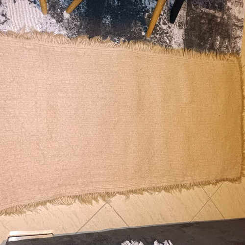 Flokati runner like new, 67x140cm, beige wool