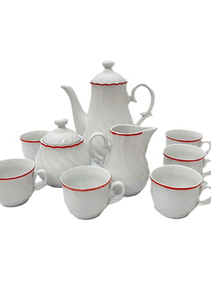 Porcelain coffee set, 8 pieces