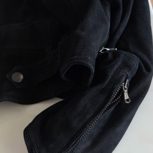 Now How black suede leather oversized L like new