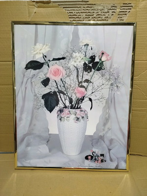 Art print vase with flowers used, size H51×W41