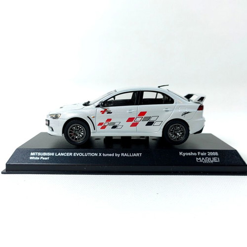 Mitsubishi Lancer Evolution X 1:43 diecast model tuned by Ralliart white pearl