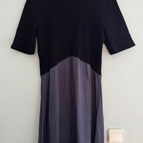 Zara satin dress, black and blue