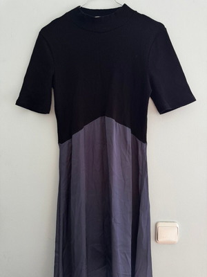 Zara satin dress, black and blue