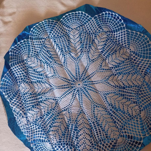 Handmade crochet round tablecloths pack of 2, unused, 50cm diameter