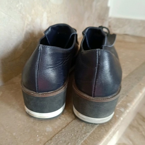 Loafers women used, leather, blue, Claudia Mare, size 39