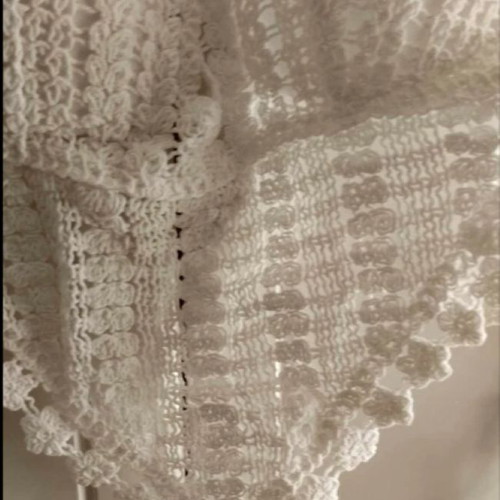 Crochet crop top boho off white new, one size