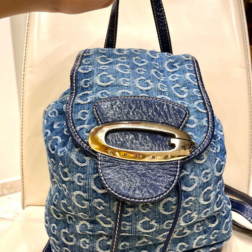 Guess Blue Denim Leather Backpack like new - € 75,00  display picture 1
