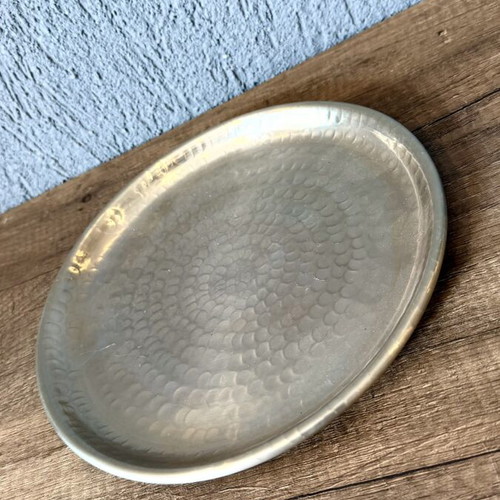Handmade Hammered Metal Serving Tray new, aluminum 24x24 cm