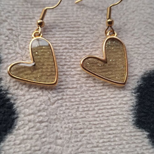 Handmade earrings new, gold-colored