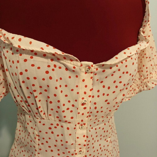 ASOS Romantic Polka Dot Top Like New, XS, White and Red