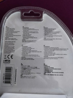 Akasa WiFi Distributor for USB Storage Devices AK-WFS-01 New