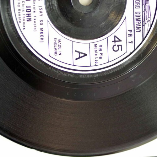 Elton John Sad Songs (Say So Much) & A Simple Man 7'' vinyl used, pop