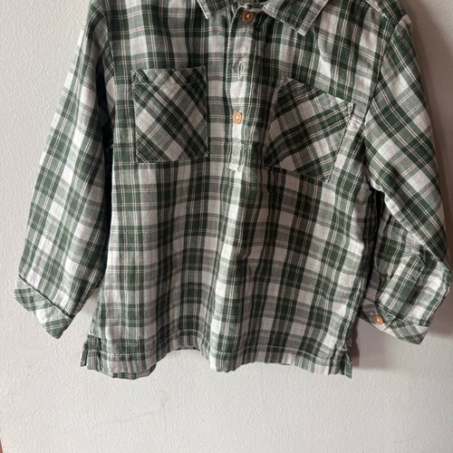 Boys shirt green checkered, like new, 3-4 years