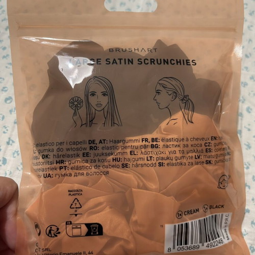 Brushart set of 2 large satin scrunchies new