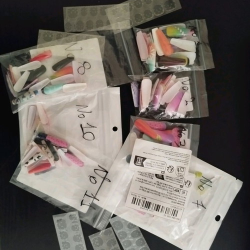 Fake plastic nails like new with base and clear polish