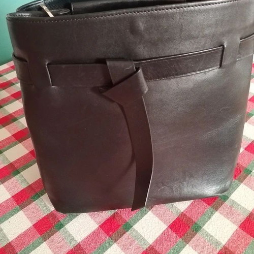 Massimo Dutti leather crossbody bag like new with black and white strap