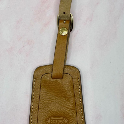 Bric's leather luggage tag like new, brown