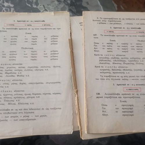 Modern Greek Grammar used, adaptation of Triantafyllidis
