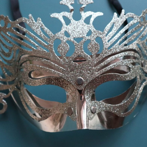 Carnival mask new in silver color