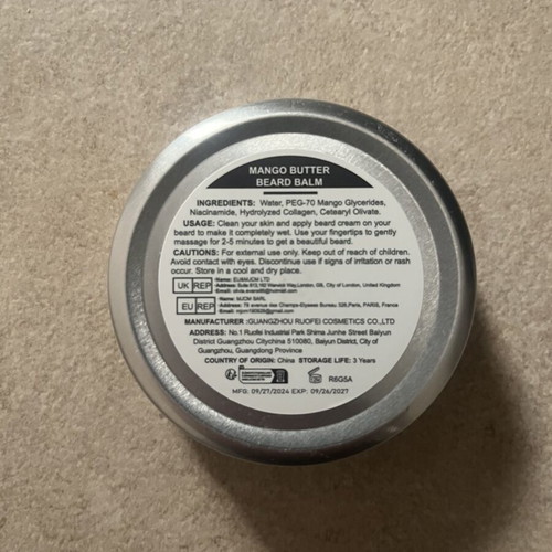 Beard balm vanilla scent 60 gr new