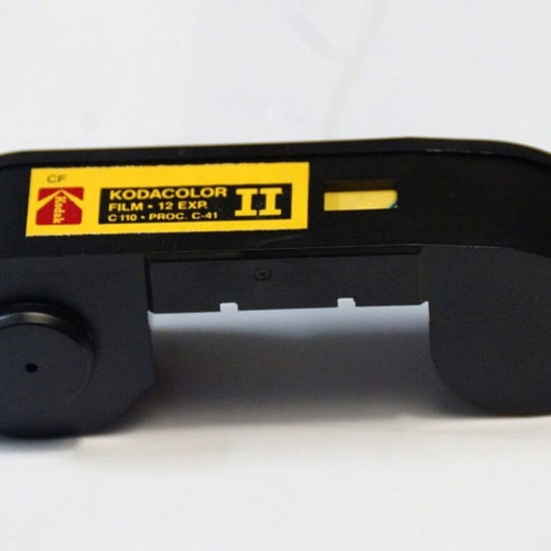 Kodak Pocket Instamatic 110 film cassette and Fuji Chrome RHP 120 film set