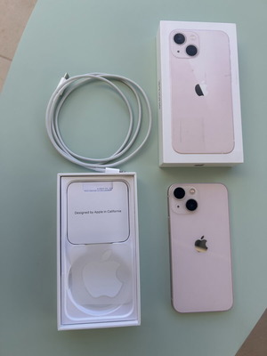 iPhone 13 mini 128GB used, pink, includes cable and box