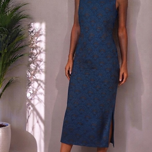 Blue midi dress