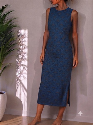 Blue midi dress