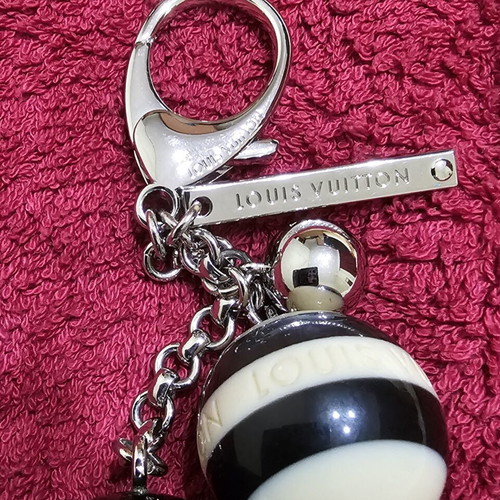 Louis Vuitton Mini Lin Croisette Keychain black and silver